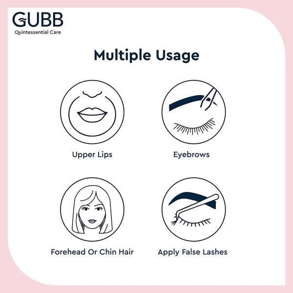 Gubb Slant Tip Tweezer For Facial Hair, Eyebrows, Upper Lips With