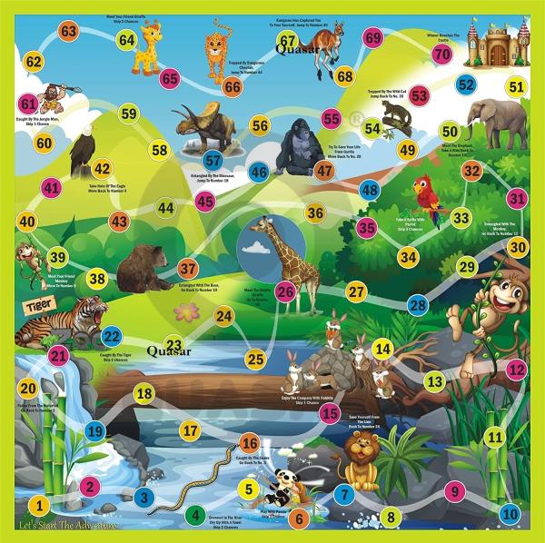 Quasar Jungle Adventure Board Game Drawing Board Game Activity Book for