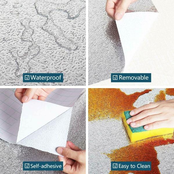 LAAYO Silver Foil Kitchen Wallpaper, Anti-Mold and Heat Resistant Kitchen  Backsplash Wallpaper (200 X 60 cm) - JioMart