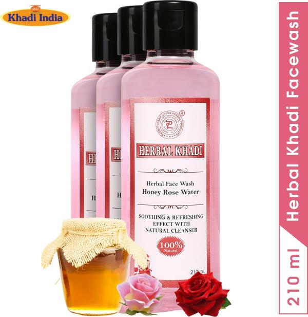 Herbal Khadi Honey Rose 100 Natural Purifying Herbal Face Wash For
