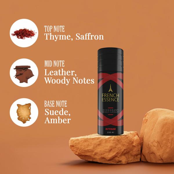 Frenchessence Intense Deodorant Body Spray Leather Unisex 400 ml JioMart