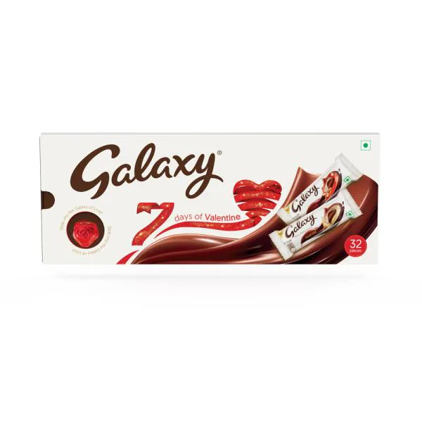 Galaxy 7 Days of Valentine Chocolate Gift Pack , Assortment of 32 Bars