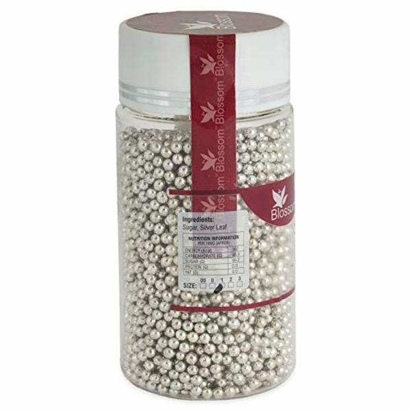 BLOSSOM Edible Silver Balls Sprinkles for Cake Decoration (Size 1) 700