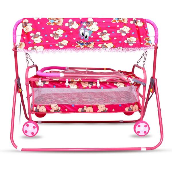 Avani Metrobuzz Pink Cotton Baby Swing Mosquito Net Jhula JioMart