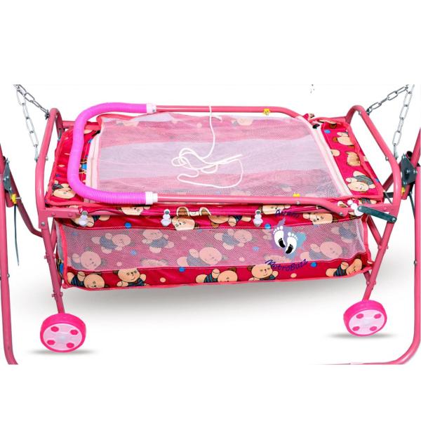 Avani Metrobuzz Pink Cotton Baby Swing Mosquito Net Jhula JioMart