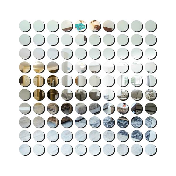 Look Decor Silver Acrylic Places Wall Sticker Pack Of (Pack Of 100