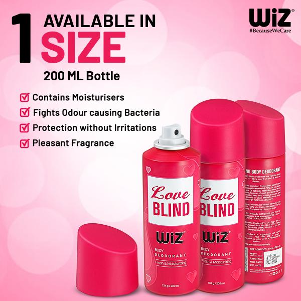 WiZ Love Blind Body Deodorant Spray, 200ml, Fresh & Moisturizing JioMart
