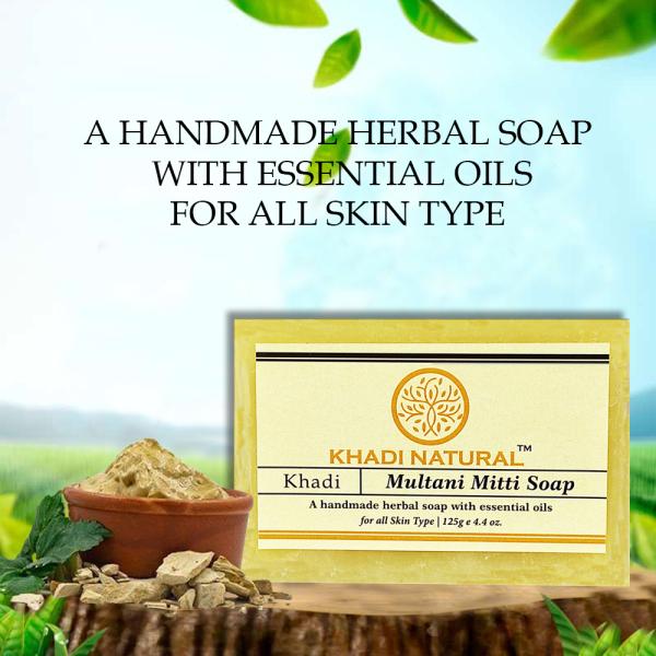 Khadi Natural Multani Mitti Handmade Herbal Bathing Soap With