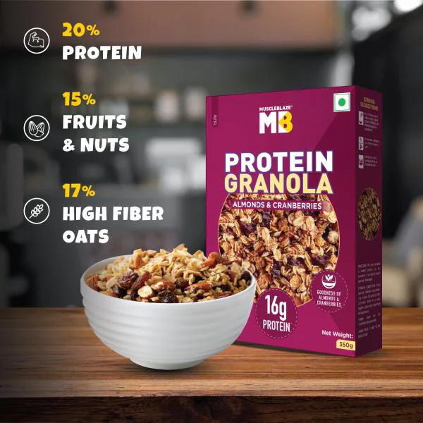 MuscleBlaze Protein Granola, 16 g Protein, Breakfast Cereals, Diet