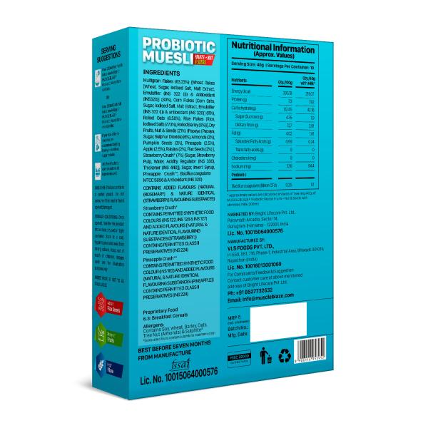 MuscleBlaze Probiotic Muesli, Breakfast Cereals For Good Gut Health