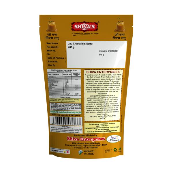 SHIVA'S JAU CHANA MIX SATTU HEALTHY DRINK ROASTED BARLEY AND BENGAL