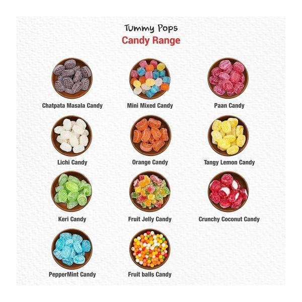 Tummy Pops Fruit Balls Candy for Kids Colourful Hard Candy Sweet Toffees & Candies, 950g Pouch