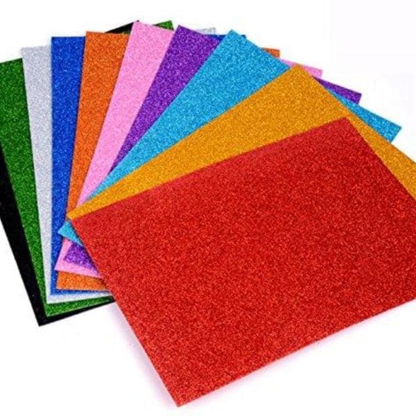 unixaa A4 Glitter Foam Sheet for Decoration, Art & Craft (10 Sheet of