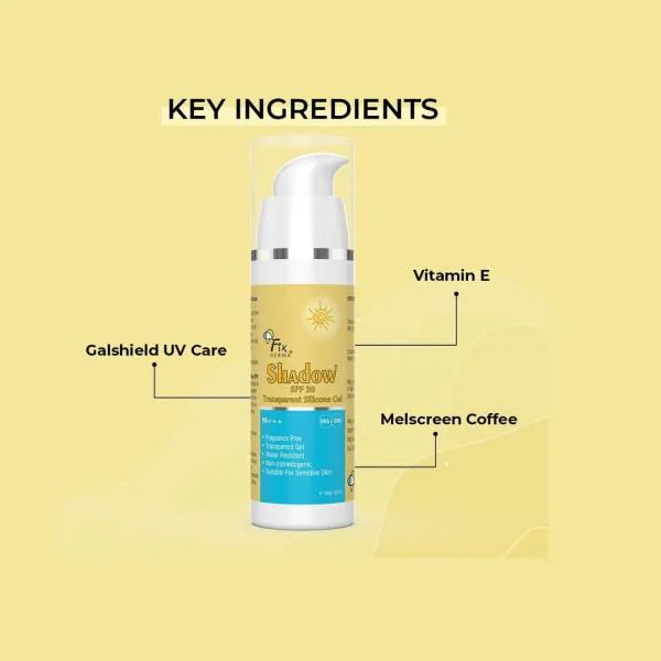 Fixderma Shadow Sunscreen SPF 30 Transparent Silicone Gel for Acne Prone Skin 30g JioMart