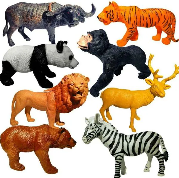 MORAVLA Forest Animal Toys for Kids Big Size Farm Animals Figures Toys Set  of 8 (Multicolor) - JioMart