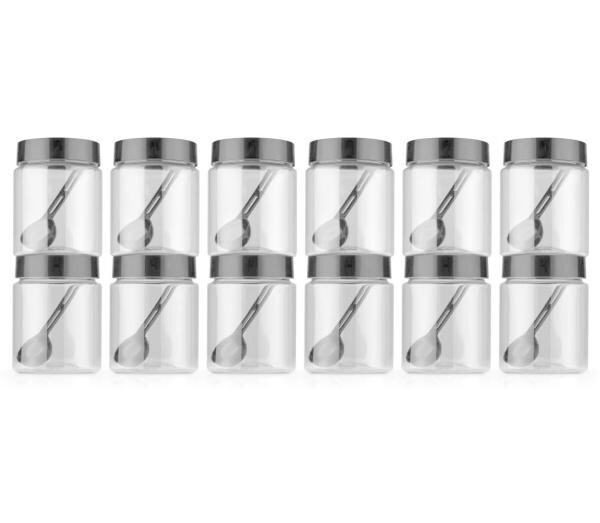 AMBIOUS Black Round Plastic Container Set 350 ml JioMart