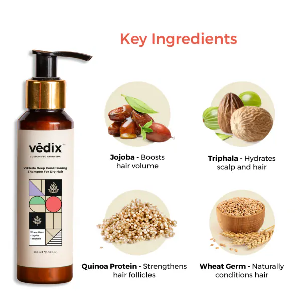 Vedix Ayurvedic Customized Vikleda Deep Conditioning Anti hairfall Shampoo  For Dry Hair -100 ml - JioMart