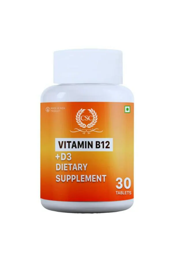 CSC Vitamin B12 Supplement for Men and Women with Vitamin D3 30