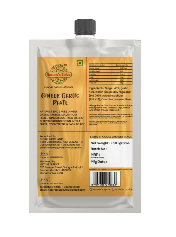 Nature's Spice Ginger Garlic Paste 600 Grams, Combo Pack of 3 x 200 grams JioMart