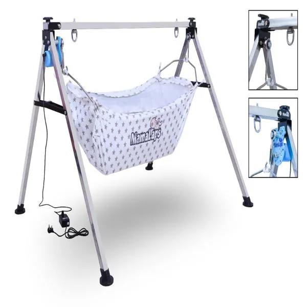MamaLaps Premium Automatic Baby Cradle Kit SS Folding Cradle Kit