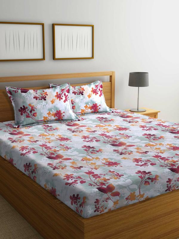 Bombay Dyeing Green Cotton Double Bed Sheet With Pillow Cover JioMart