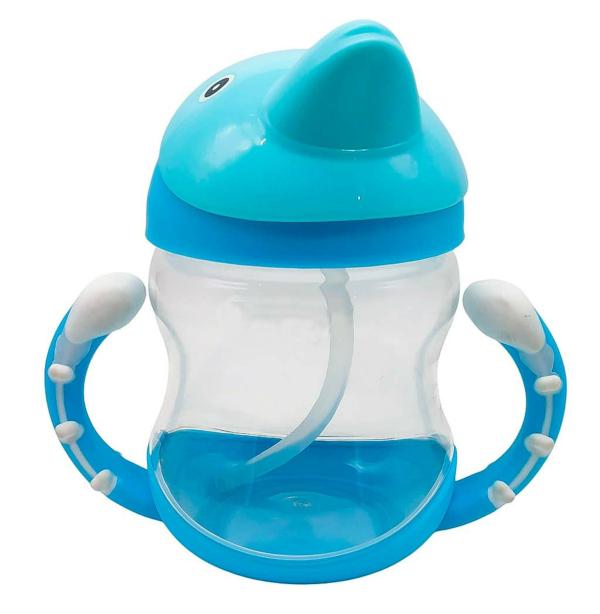 Te Quiti Blue Glass Leakproof Durable BPA Free NonToxic Baby Sipper