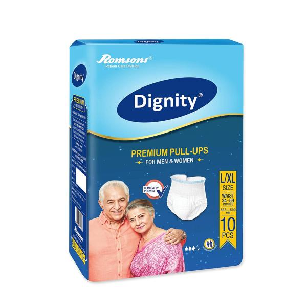 Dignity Premium Pull Up Adult Diapers, LargeExtra Large, Waist Size 34