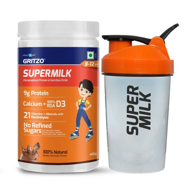 Gritzo SuperMilk, Easy to Absorb Protein Health Drink for Kids (812