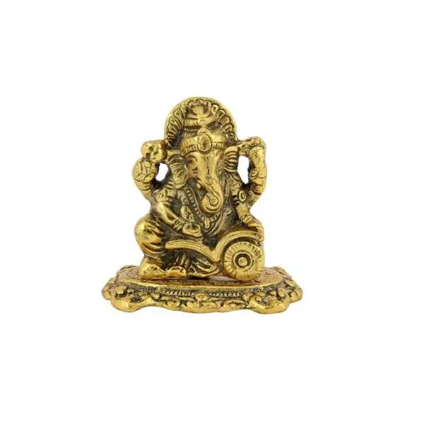 Indian Handicrafts Paradise Ganpati Lord Ganesha Vinayaka Idol für Armaturenbrett kleine Ganapathi Idol für Tempel Weiß