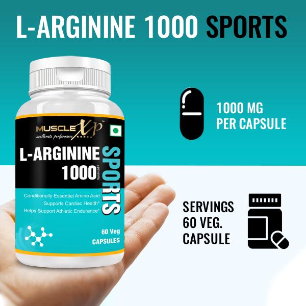 MuscleXP LArginine 1000mg for Athletic Endurance 60 Capsules JioMart
