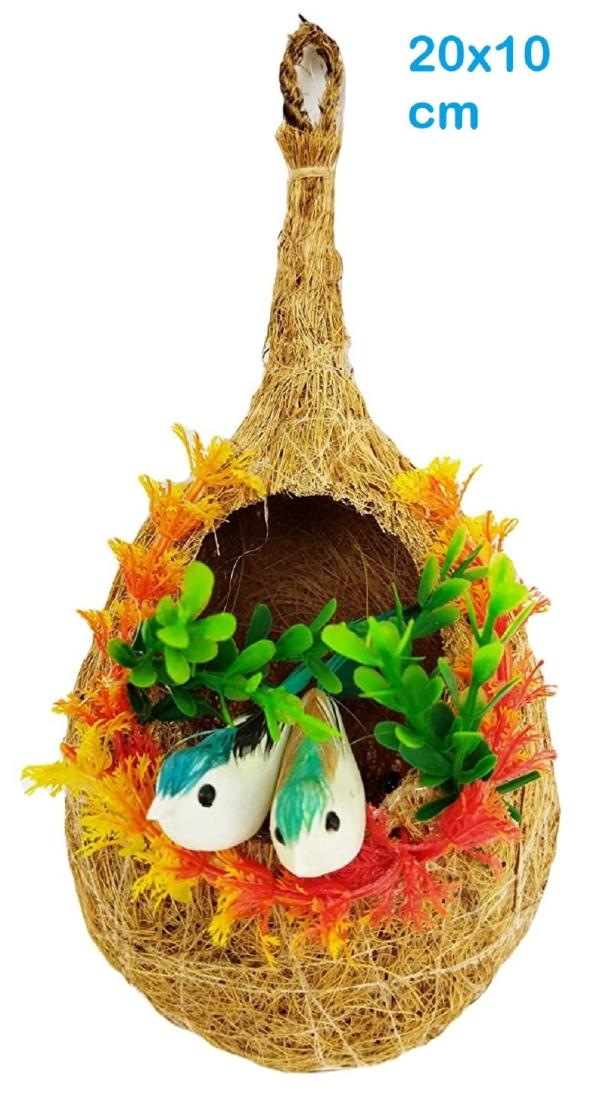 ZENRISE Vastu decoration love birds in nest handicraft hanging 20x10
