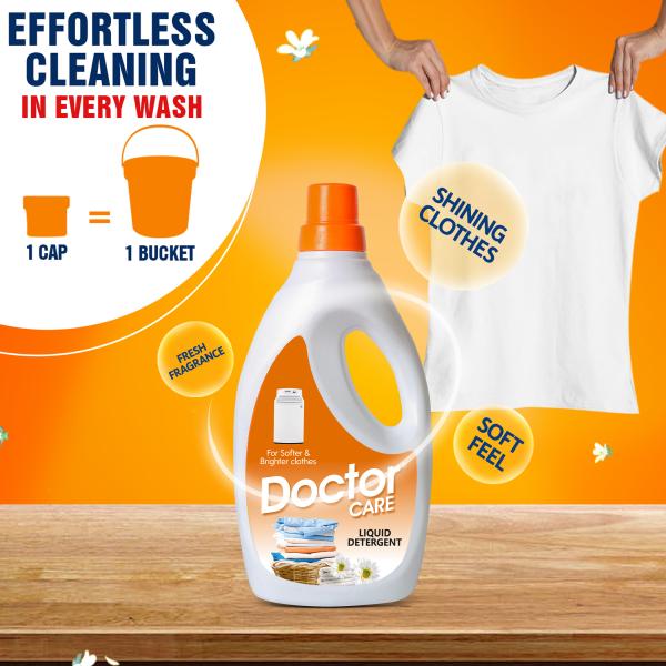 Doctor Care Liquid Detergent Top Load 3 Ltr Designed For Tough Stain Removal Color Safe