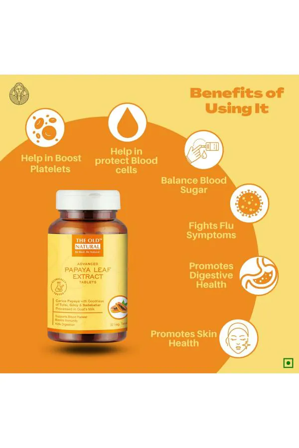 The Old Natural Papaya Leaf Extract Tablets for Blood Purification and