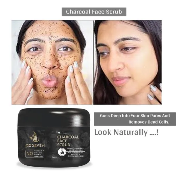 ODDEVEN Charcoal Face Scrub Dead Skin Remover & Provides Clear Skin