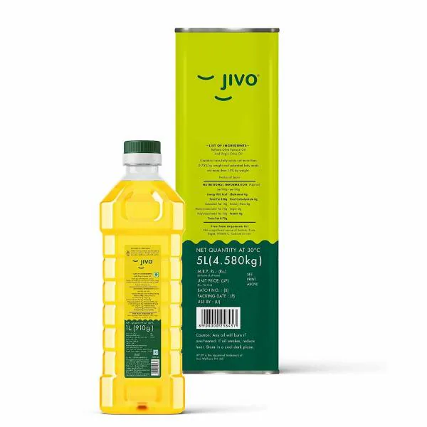 Jivo Cold Pressed Canola Oil 1 Ltr+ Jivo Pomace Olive Oil 5 Ltr JioMart