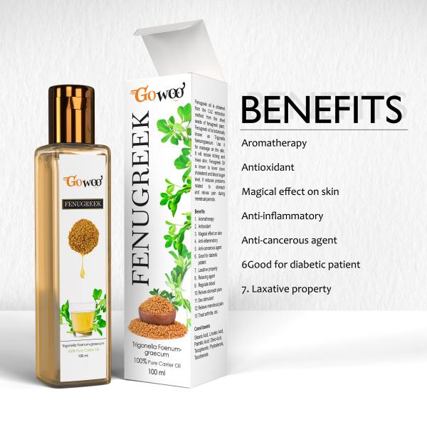 GO WOO 100 Pure fenugreek carrier oil for skin lightening 100 ML JioMart