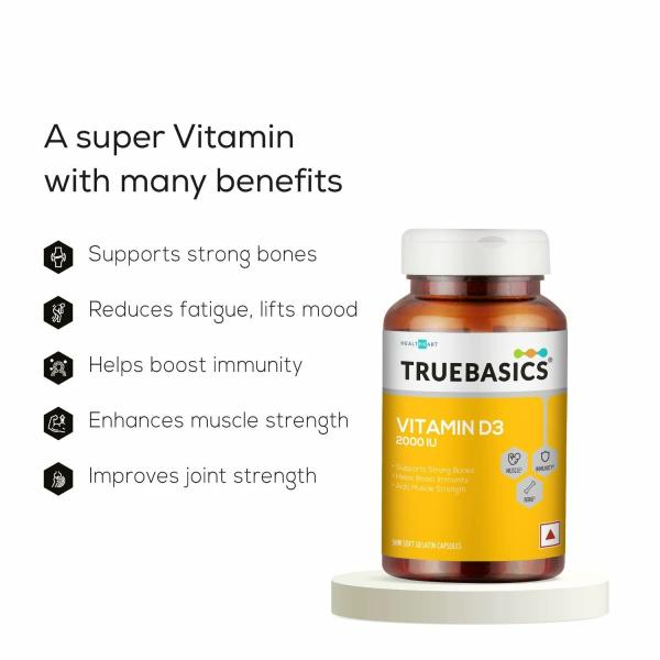 TrueBasics Vitamin D3 2000 IU, for Healthy Bones, Strong Muscles