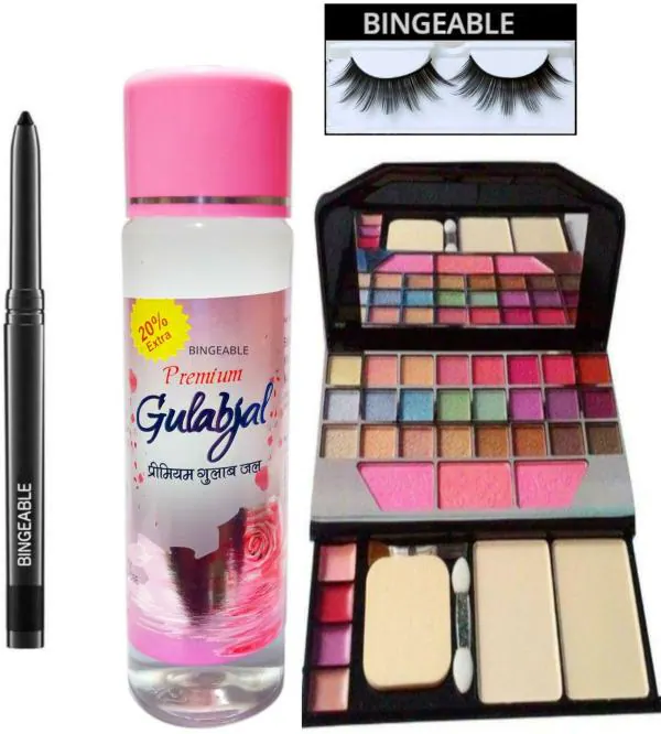 BUY TYA Eyelashes, Rose Water, TYA Makeup Kit 6155 and D71 Kajal Set