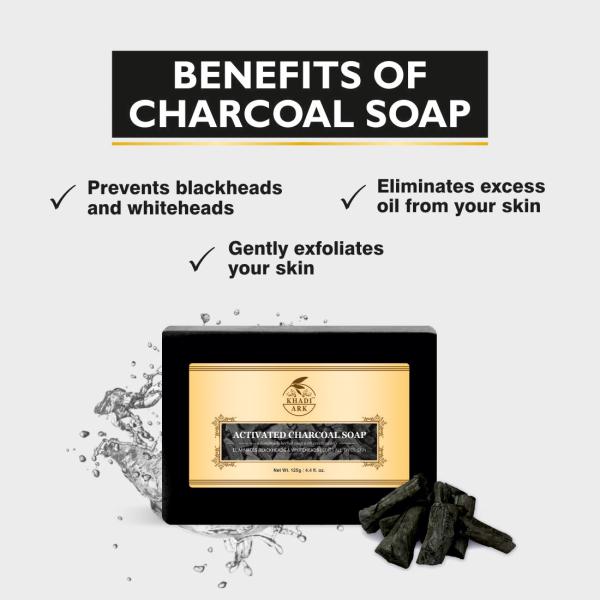KA Khadi Ark Herbal Natural Handmade Activate Charcoal Bath Soap 125 gm