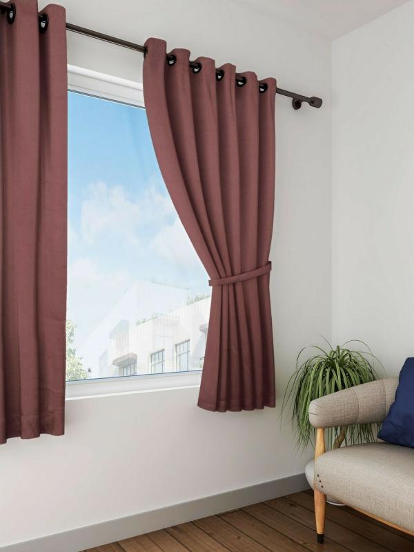 brownish curtains