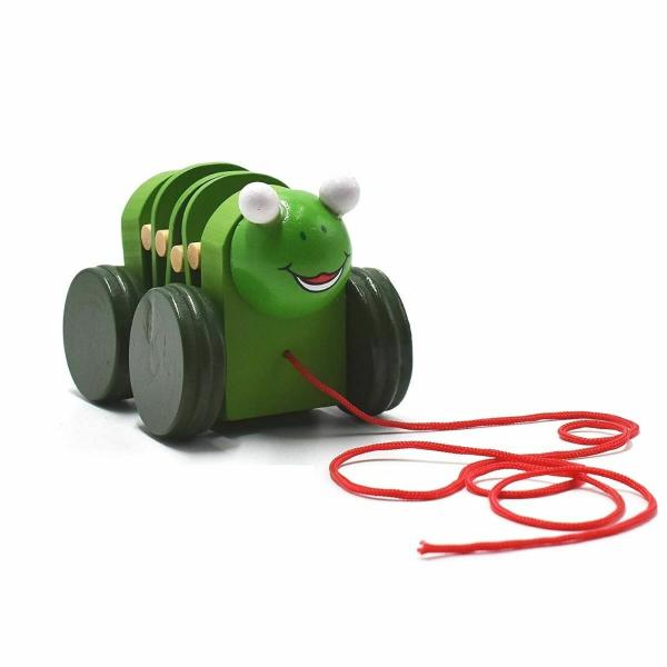 Channapatna Toys WalkALong Pull Along Toy Wooden Caterpillar for 12