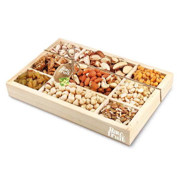 HyperFoods RawFruit Jumbo Dry Fruit Gift Pack (Light Wood Gift Box 9