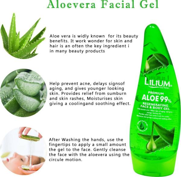 Lilium Regenerating Aloe Vera Face And Body Gel, 360 Ml (Pack Of 3