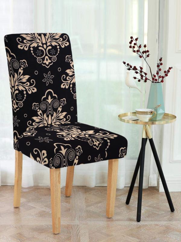 Dining Chair Cover Fl Design Blue, Blue Patterned Dining Chair Covers