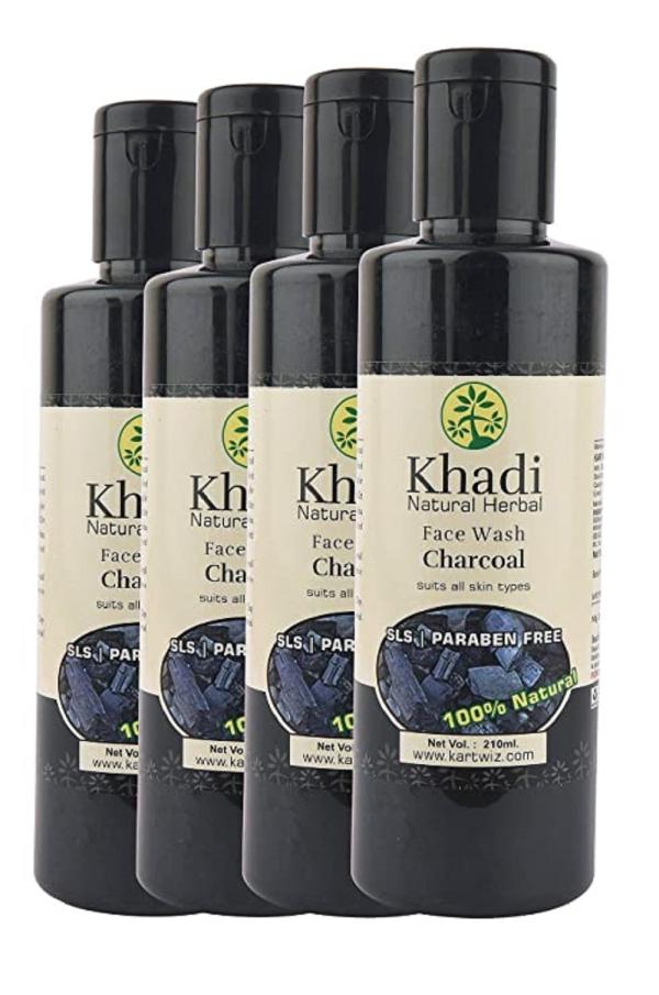 Khadi Natural Herbal Activated Charcoal Face Wash SLS FREE 210ml Pack
