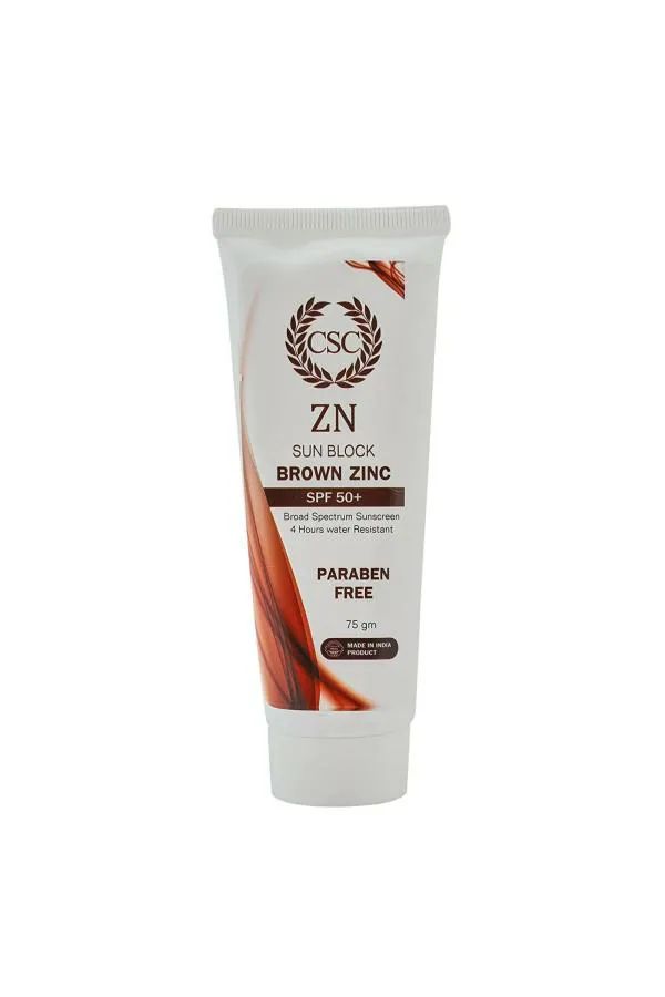 CSC Brown Zinc Oxide Cream SPF 50 Plus Broad Spectrum Sports Sunscreen