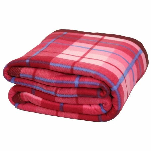 Goyal's Pink Solid Checker Fleece AC Single Blanket (Pack of 1) JioMart