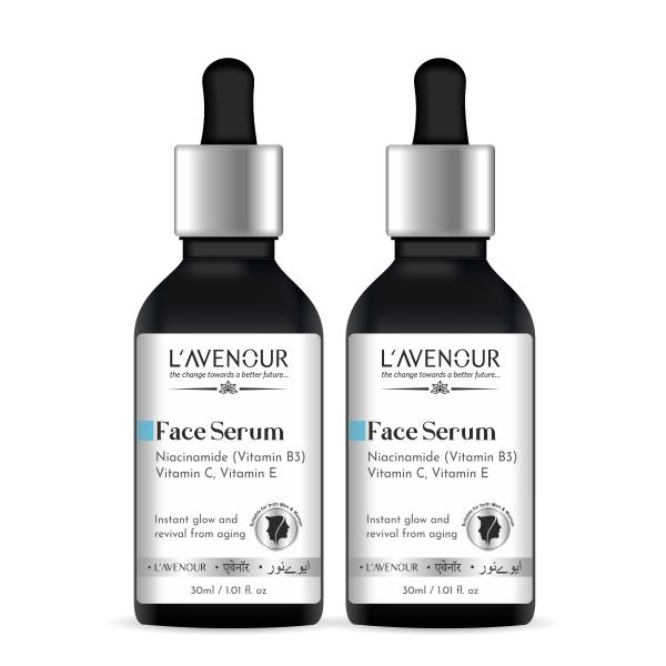L'avenour 10 Niacinamide Face Serum for Acne Prone Skin & Instant Glow 30ml Each (Pack of 2