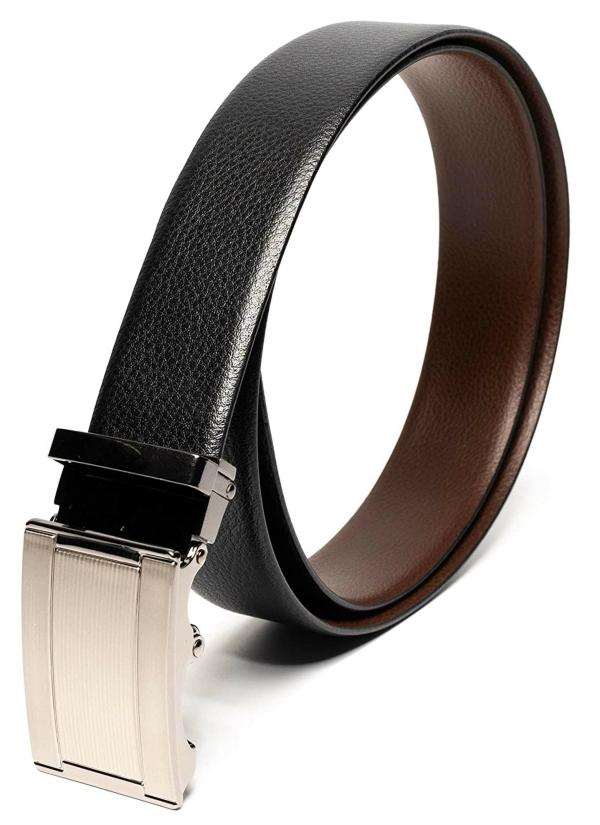 Hiller Men Leather AutoLock Buckle Reversible Belt Waist size 34 JioMart