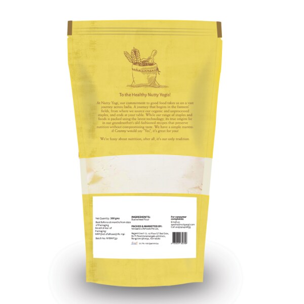 Nutty Yogi Buckwheat Flour/ Kuttu Atta 500g Pack of 2(Vrat ka Atta